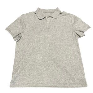 J.Crew Men's Heather Gray Untucked Fit Flex Pique Polo Shirt Size Large